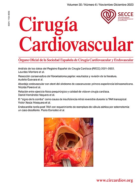 Go to journal home page - Cirugía Cardiovascular